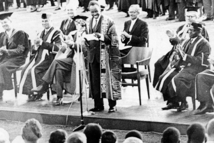 Former President and Chancellor of University of East Africa Mwalimu Julius Nyerere public address early 1970s