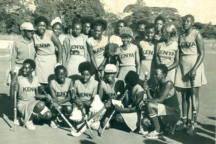 Kenyan ladies hockey team in FASU games in 1978.